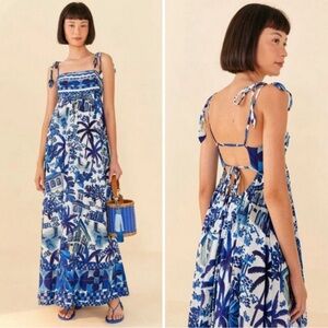(NWOT) FARM Rio - Sweet Rio Tie Strap Maxi Dress